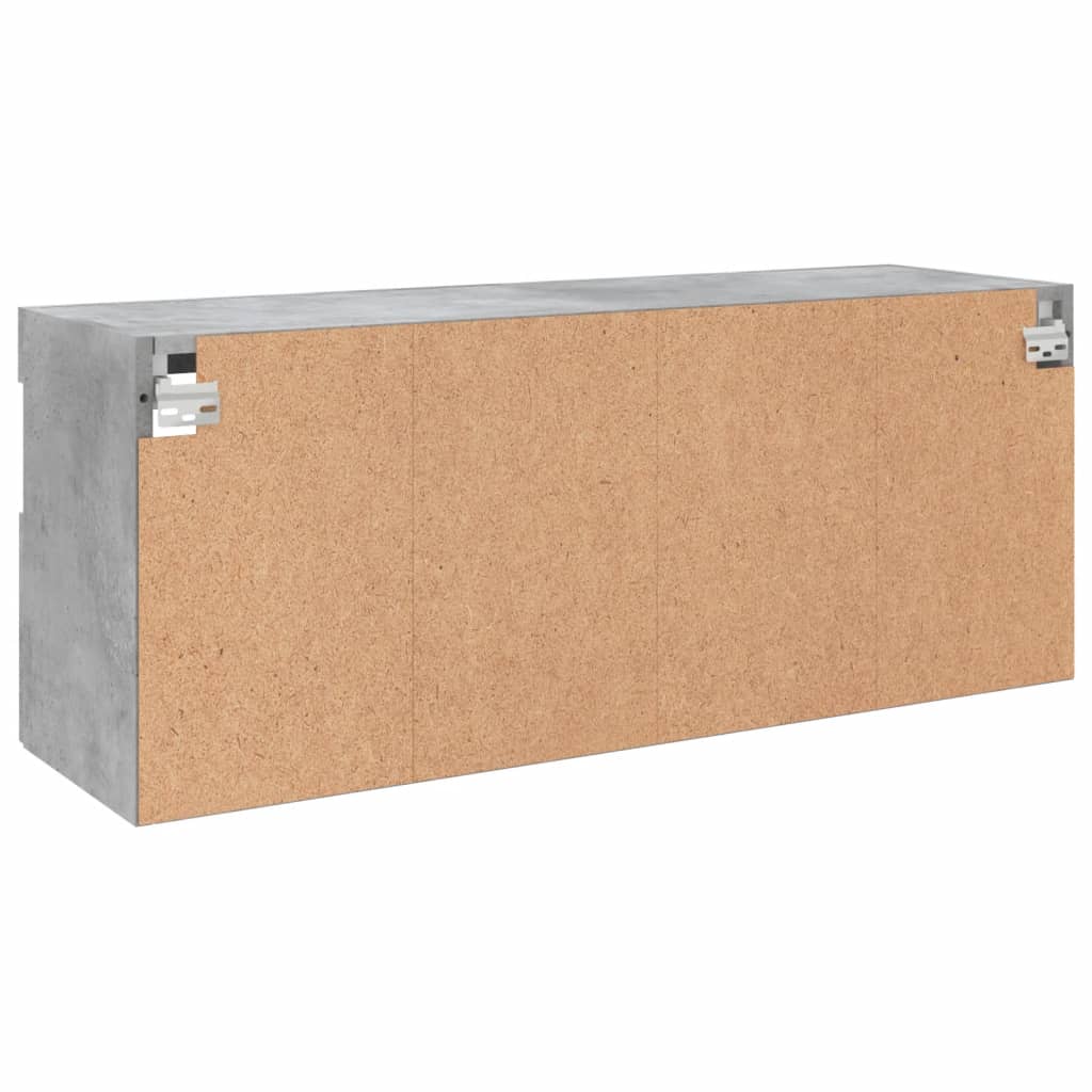 Wall Mounted TV Cabinet with RGB LED Lighting Concrete Grey 100 x 30 x 40 cm