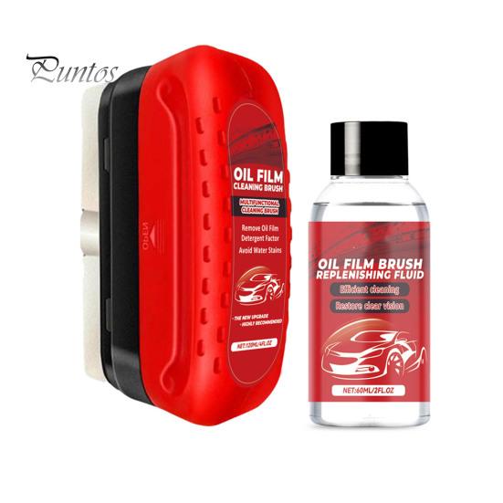 

Автомобильный очиститель стекол Эффективный очиститель масляной пленки Мягкая формула Не оставляет разводов Простой в использовании очиститель лобового стекла автомобиля с дополнительной жидкостью 1 Set