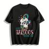 Vintage Totenkopf-Schlangen-Tattoo-Print T-Shirt, lässiges Streetwear-Top aus reiner Baumwolle