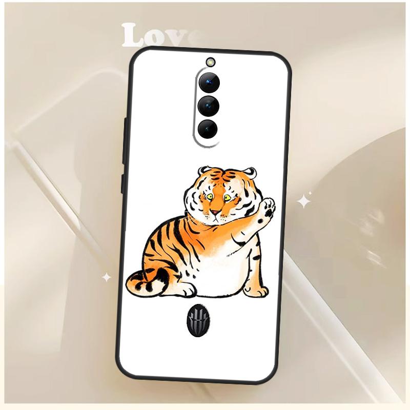 fat tiger Cartoon Funny Case For ZTE Nubia Red Magic 11 10 10S Pro Plus 8S 9S 8 9 Pro 6S 7S For RedMagic 10 Air Cover