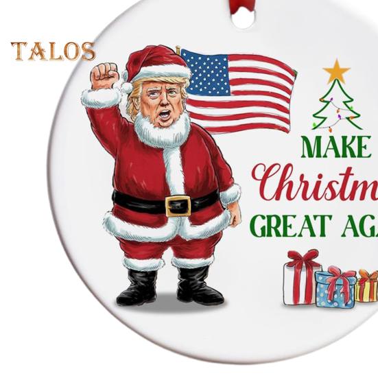 1/2/3/5/10Pcs Trump 2024 Christmas Ornament Make Christmas Great Again Santa Ornament Hanging Holiday Decoration for Supporters