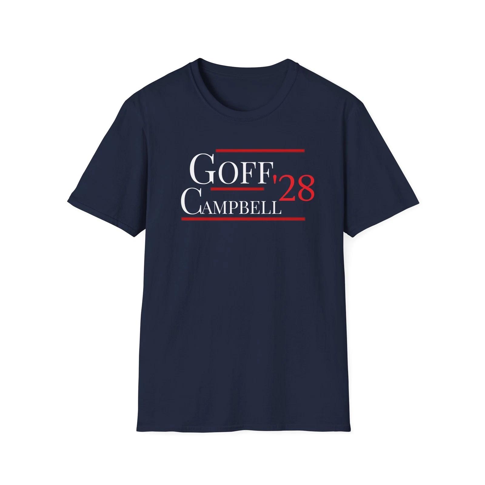 Goff / Campbell 2028 Election Funny Football Fan Unisex Softstyle T-Shirt - Navy 3XL