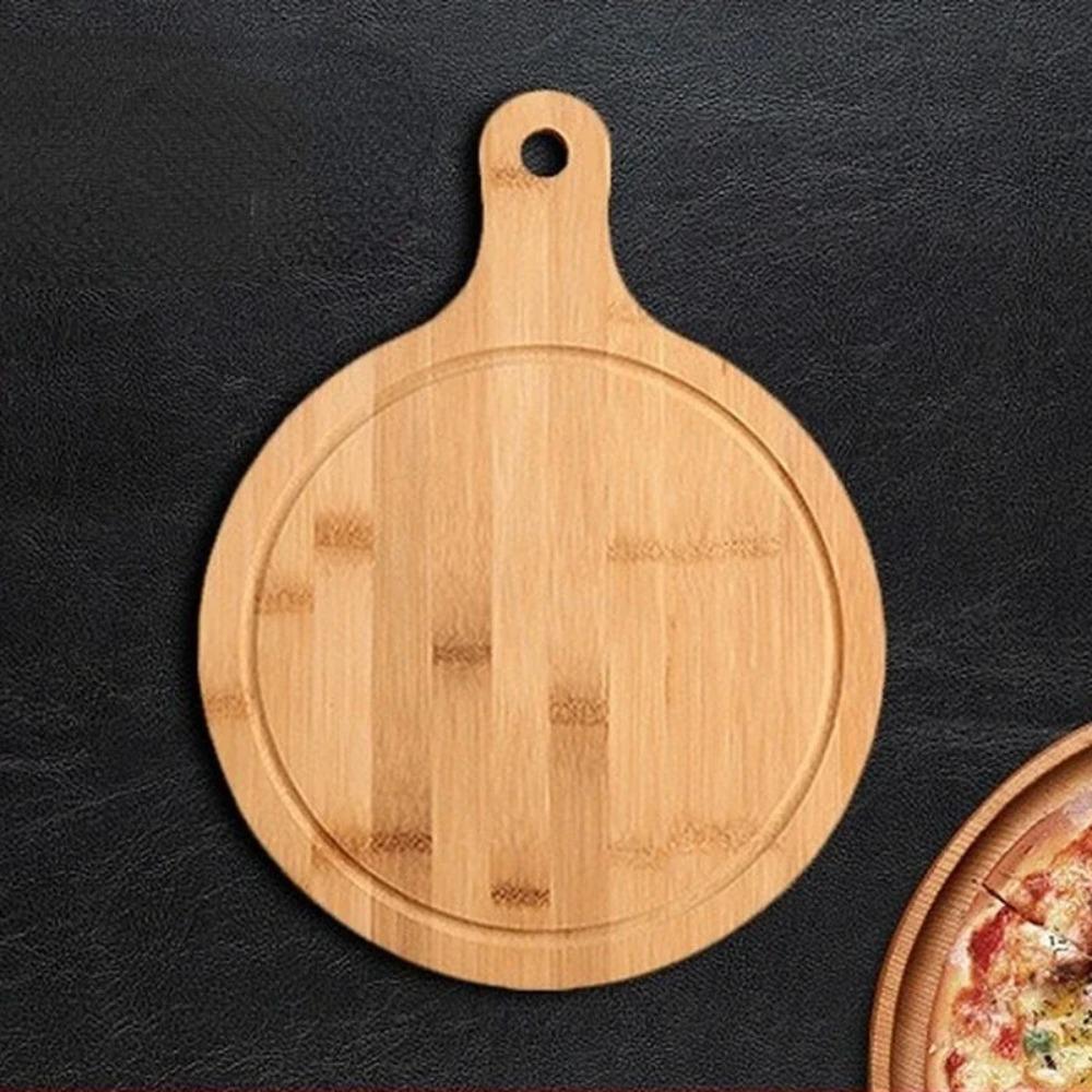 Round/rectangle Wooden Pizza Board With Handle Serving Tray Multifunctional Chopping Board  Cheese