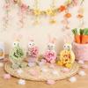 Easter Bunny Decor Cute Rabbit With Flower Hanging Ornaments For Tabletop Mantel Holiday Home Party Table Decorations Gift
