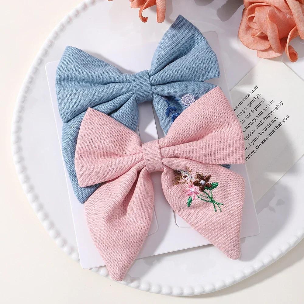 RAINBOW BOWS 2PCS/Lot Grosgrain Ribbon Hair Bows Boutique Hair Clip for Girls Hairgrips New Headwear Kids Hair Accessories Gift