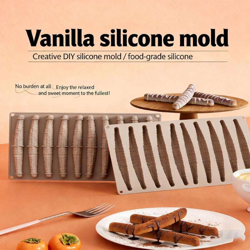 6 Cavity Long Silicone Cake Mould For Baking Even Dessert Home Or Parties