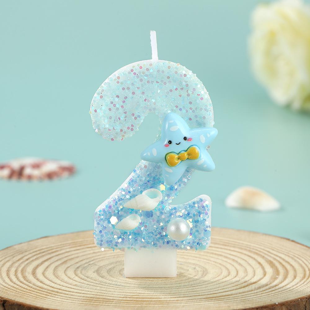 Handmade Cute Cartoon Starfish Number Birthday Party Candles