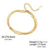 Angel Wing Charm Bracelet for Women Stainless Steel Gold Double Layer Snake Chain Bracelets Trendy Jewelry