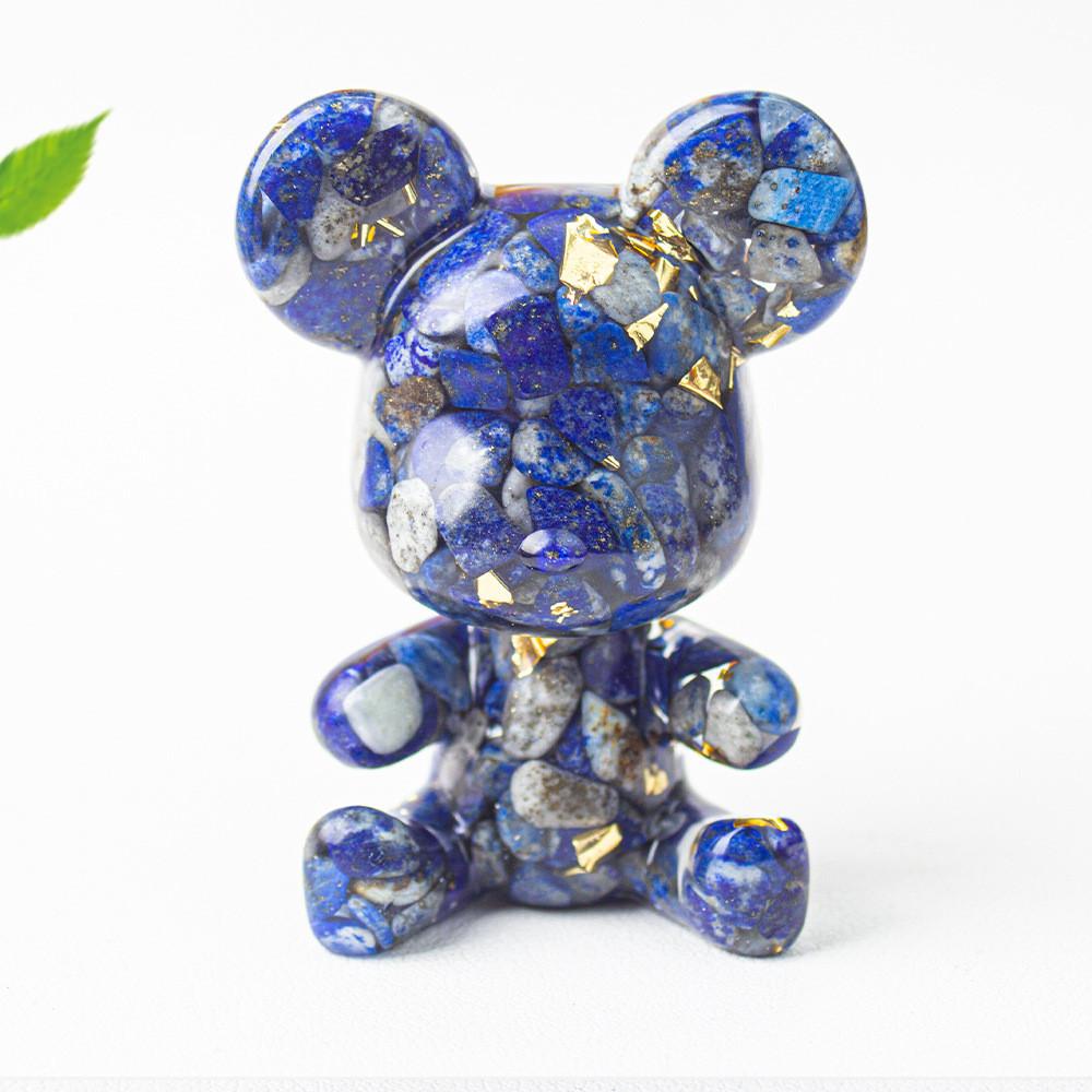 Crystal Resin Bear Car Air Vent Decor With Water Crystal And Crown For Gift Giving