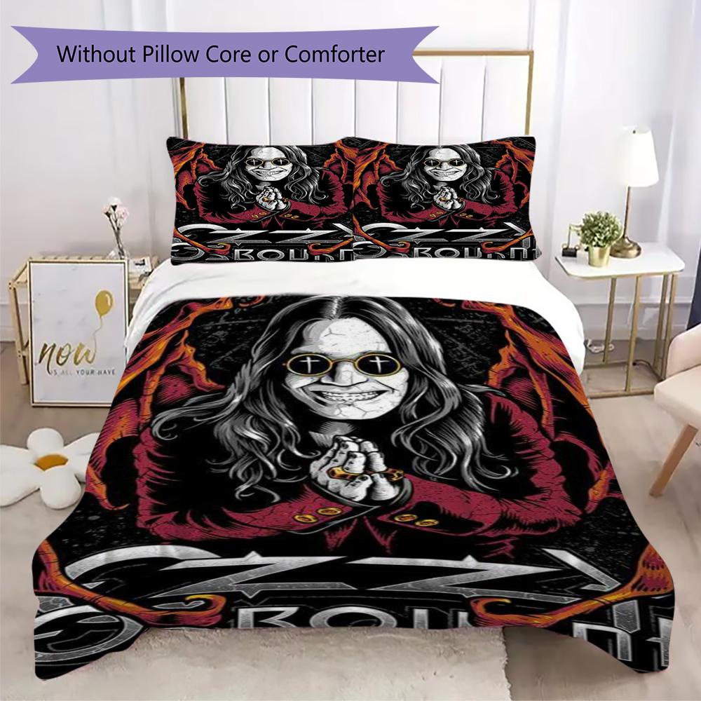 Music band cartoon Pattern Bedding,Quilt Set Quilt Cover Pillowcase Home Birthday Gift (1*duvet cover+2*pillowcase,without core)XSJT0917495