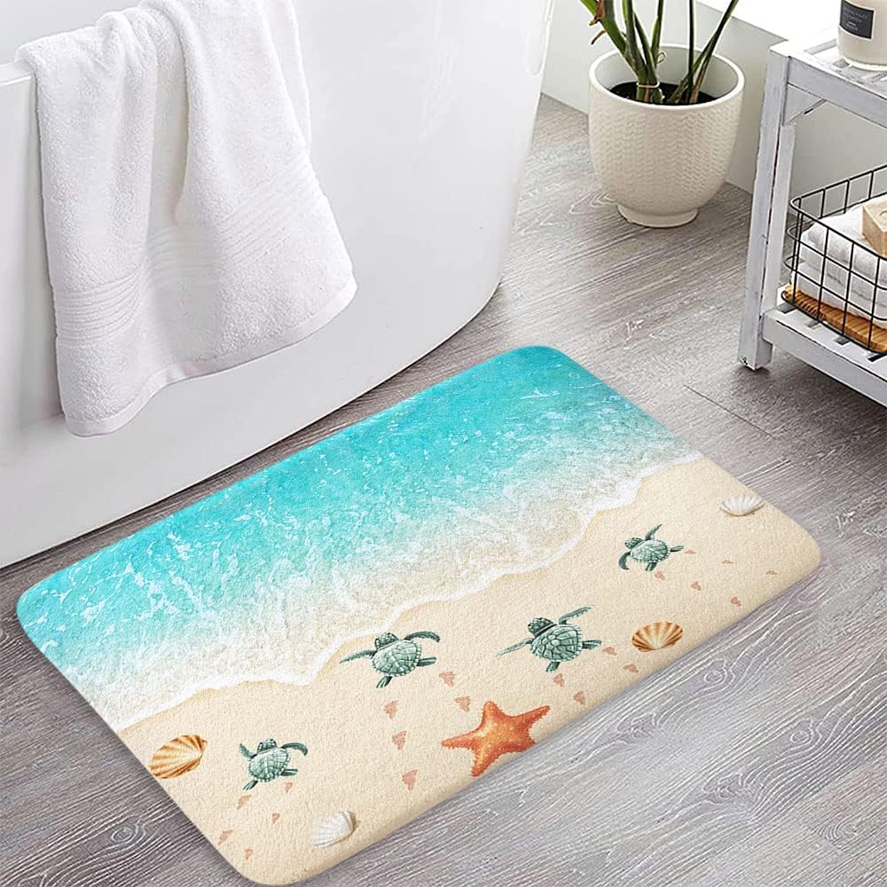 Schildkröte Seestern Strand Türkis Eingang Fußmatte Heimdeko Küche Flur Balkon Teppiche Badezimmer Anti-Rutsch-Fußmatte Schlafzimmer Matte
