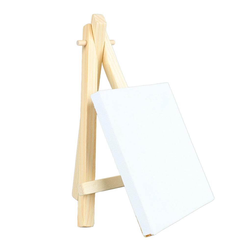 10Pcs Mini Easel Stand 5.9in High 3.1in Wide Adjustable Slope Mini Wood Display Easel with Frame for Oil Painting DIY