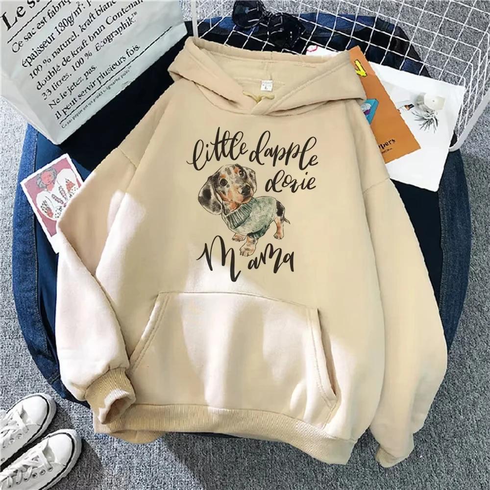 2025 Dachshund 2d Hoodies Women Funny Anime Korean Style Hooded Shirt Clothing Women Gothic Sweatshirts Comfortable and Easy
