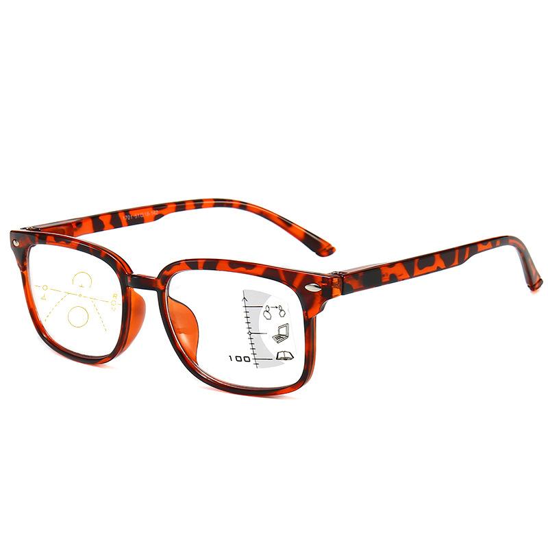 Progressive Multi-Focus Reading Glasses Far And Near Dual-Purpose Men'S Large Frame Spring Reading Glasses Look Far And Near Reading Glasses