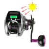 6+1BB 8.0:1 Ratio Digital Display Baitcasting Reel with Sun Power Charging System High Speed Fishing Reel with Line Counter