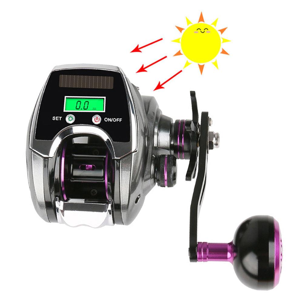 6+1BB 8.0:1 Ratio Digital Display Baitcasting Reel with Sun Power Charging System High Speed Fishing Reel with Line Counter