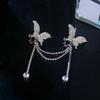 1 pair Luxury Rhinestone Butterfly Earrings Zinc Zinc Alloy Shiny Temperament Eardrops  Bride