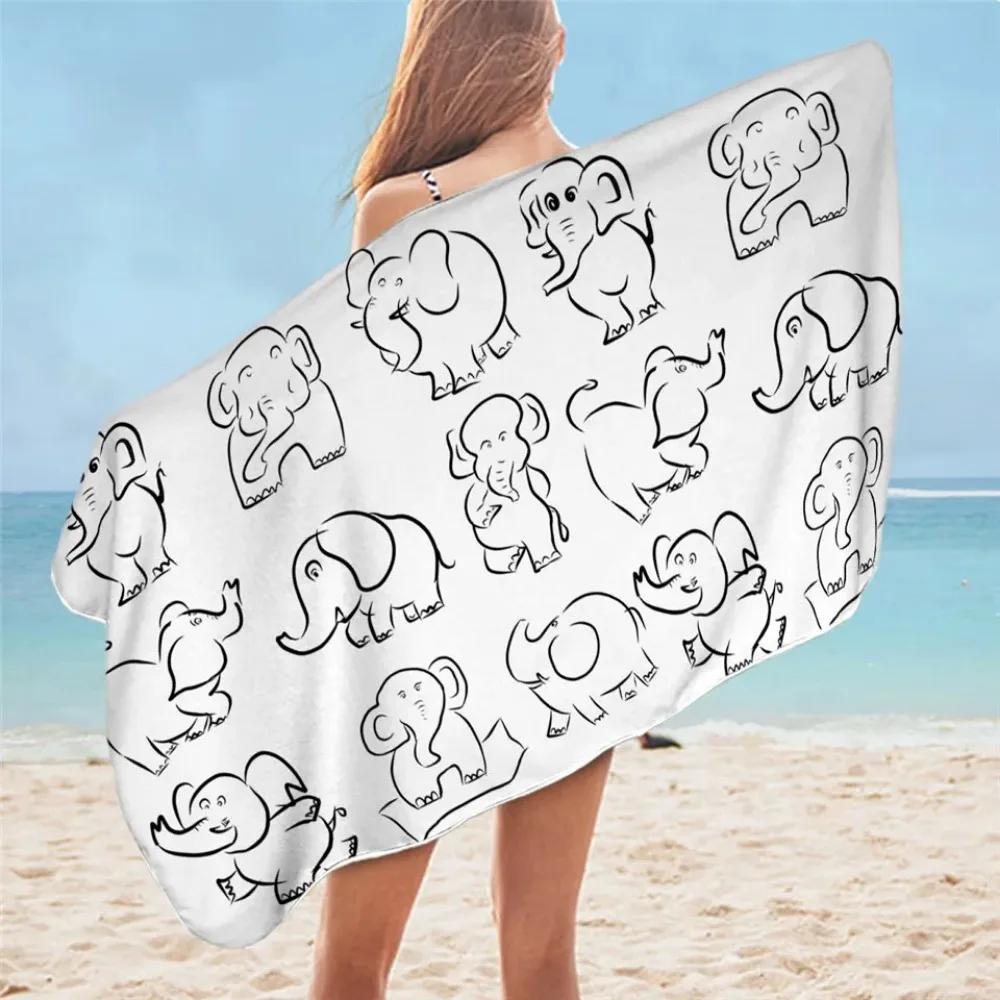 BeddingOutlet Elephant Bath Towel Bathroom Microfiber Mandala Beach Towel for Adult Bohemian Hippie Shower Toalla