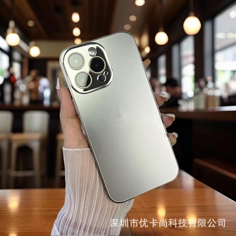 IPhone 16 Pro Max Case With Electroplated Finish Matte AG Texture Full Coverage Shockproof Protection Integrated Camera Lens