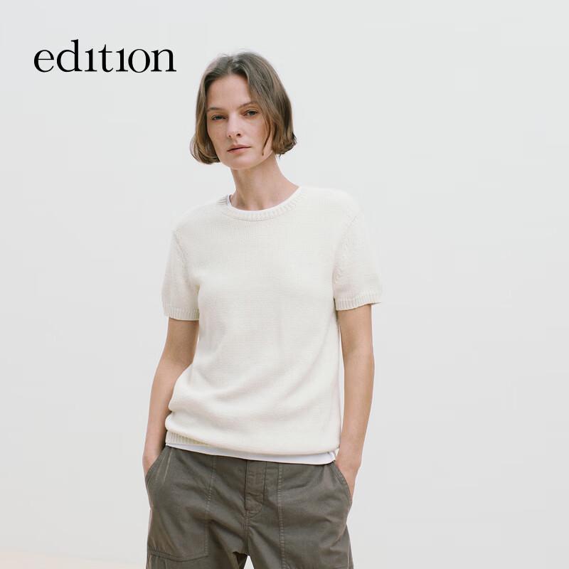 EditionE+ 2026 Spring Short Sleeve Cotton Cashmere Sweater