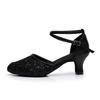 Women's Latin Tango Chacha  Ball Party Shoes Closed Toe Waltz Dance Shoes Heel Height 5CM
