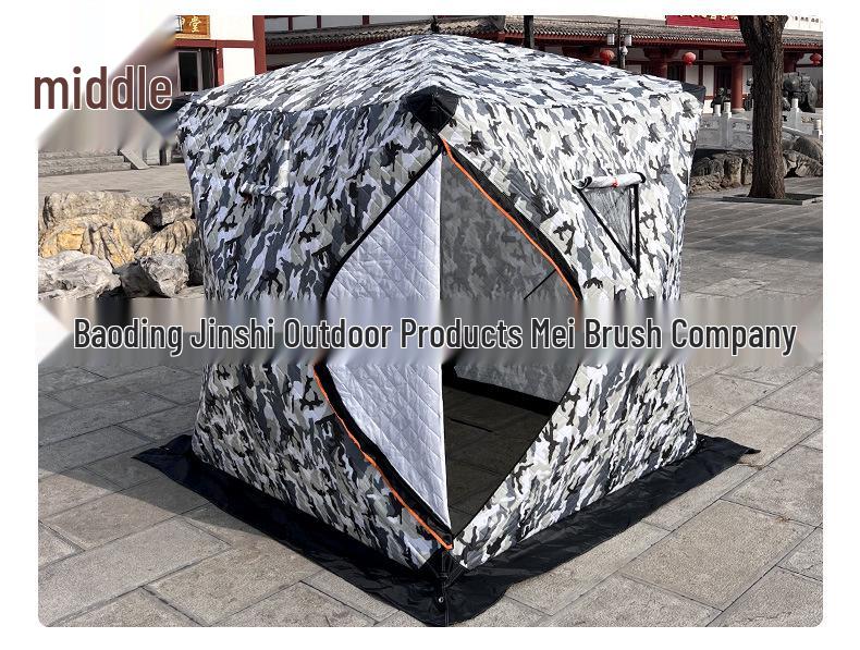 Thickened Insulated Winter Fishing Tent: Quick-Open, Multi-Person Cold Protection, Cotton-Filled for Warmth