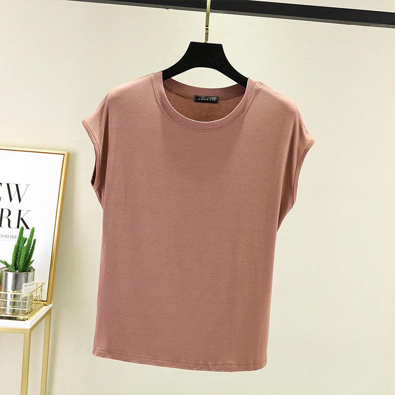 Women's Modal Sleeveless Loose Plus Size Round Neck Summer Top
