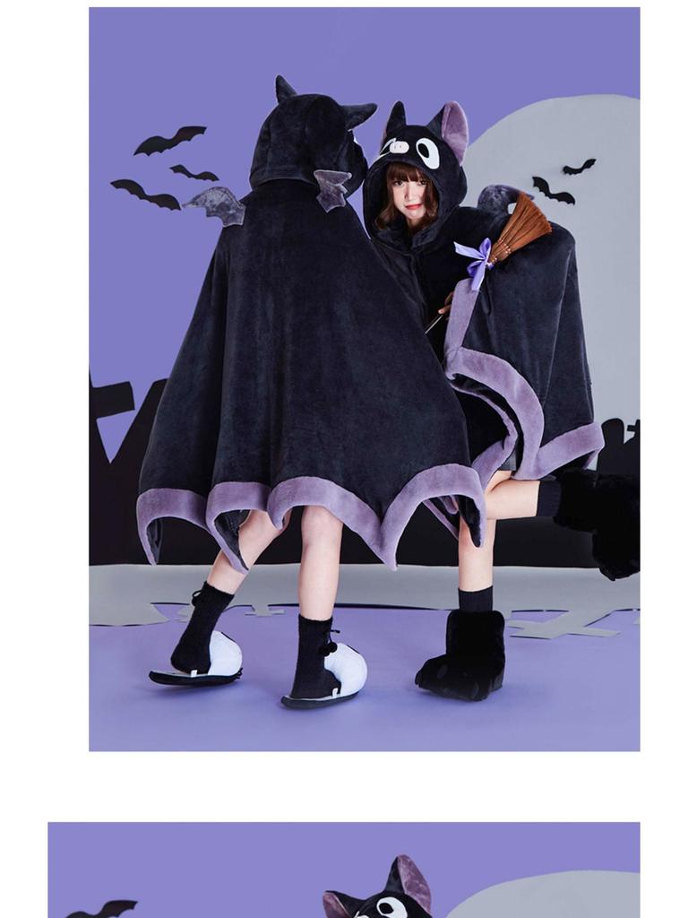 Luna's Little Bat Hooded Coral Fleece Blanket & Sleep Robe