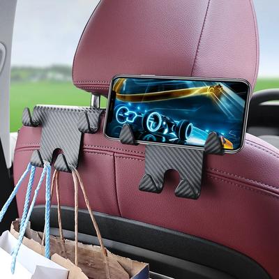 Car Back Seat Hook Hanging Storage Mobile Phone Holder Stand Lazy Rear Seat Phone Headrest Bracket For iPhone Samsung All Phones