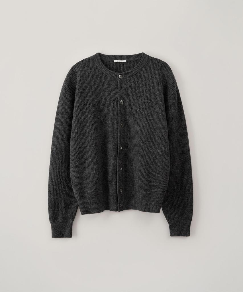 Blankroom Bold Round Cardigan_Melange Charcoal