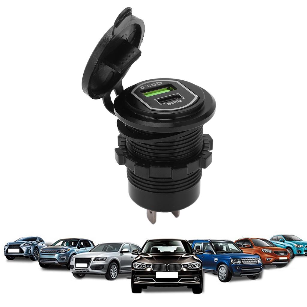 USB Car Charger Waterproof Dual Port Output Fast Charging Charger for Cars 12‑24V