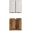 Bathroom Cabinet Set with Shelf and Door Reclaimed Wood Look Wood Based Material