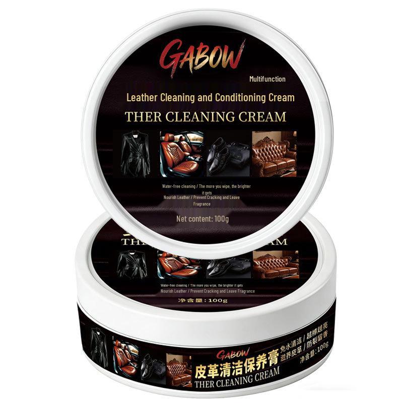 

Leather Cleaning & Maintenance Cream - Brightens with Each Wipe for Interiors, Clothing, Sofas, and Shoes 100g