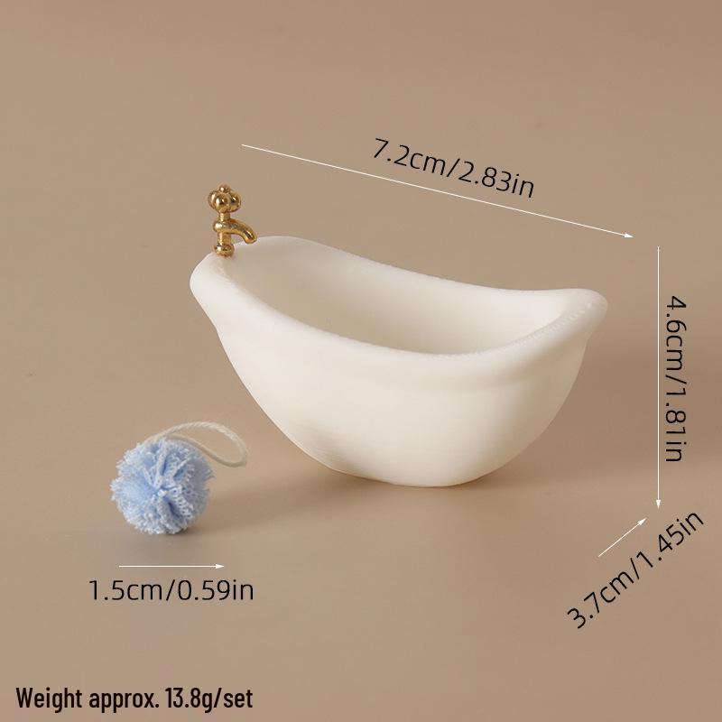Dollhouse Furniture: Mini Bathtub & Bath Bomb Model for Bathroom Simulation Scene