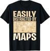 Funny Geography Teacher Easily Distracted By Maps Gift Men Women T-Shirt Tops Breathable Fashion Casual Cotton Unisex Tshirt