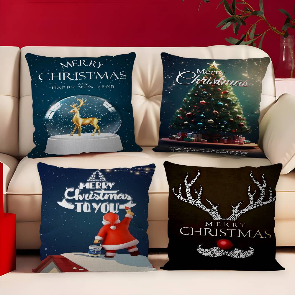 Christmas Tree Ball Decoration Pillow Case Cushion Cover Car Throw Pillow Case For Sofa Car Christmas Gift 40x40cm 45x45cm