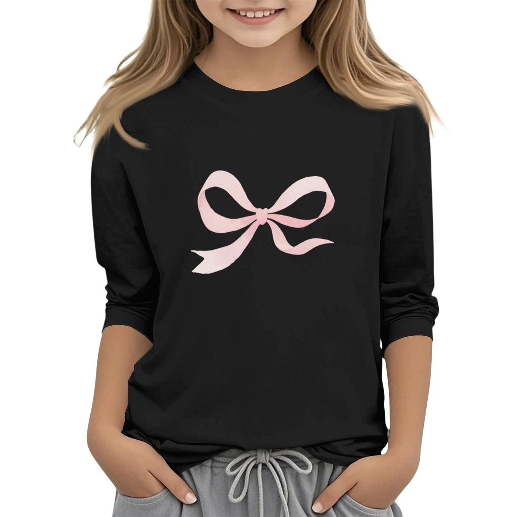 Children's 3/4 Sleeve O-neck Daily Casual Printed Top