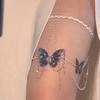 Butterfly Tassels Thigh Chain Adjustable Length Lace Leg Chain with Fringes Accent Unique Body Jewelry for Women Girls