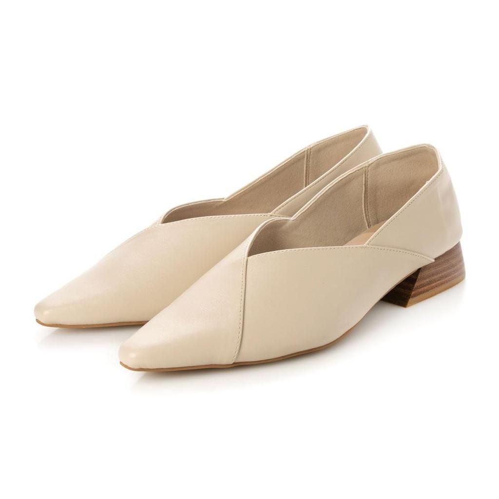 Evol Women's V-Cut Pointed Stack Heel Pumps, IU5031 BL, Size 22.5 Cm