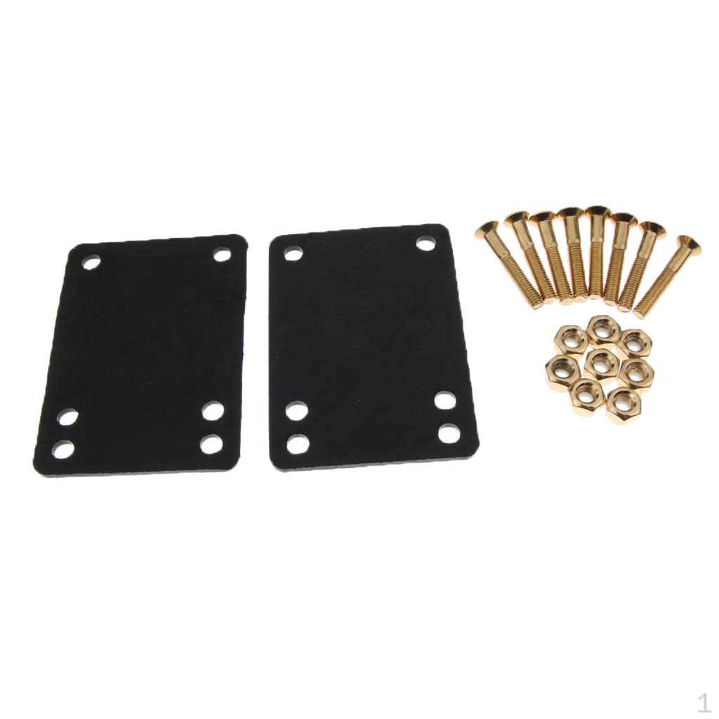 2pcs 3mm Riser Pads + 8 Sets 29mm Screws Skateboard Longboard Hardware