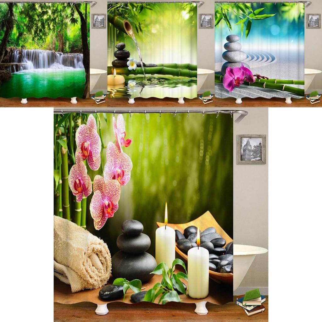 Timeless Bamboo Waterfall Bathroom Curtain Waterproof Mildewproof With Classic Appeal