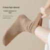 Women's Mid-Calf Cotton Socks: Autumn to Spring, Solid Color, Slouchy, Antibacterial, Deodorizing, Seamless, Postpartum.