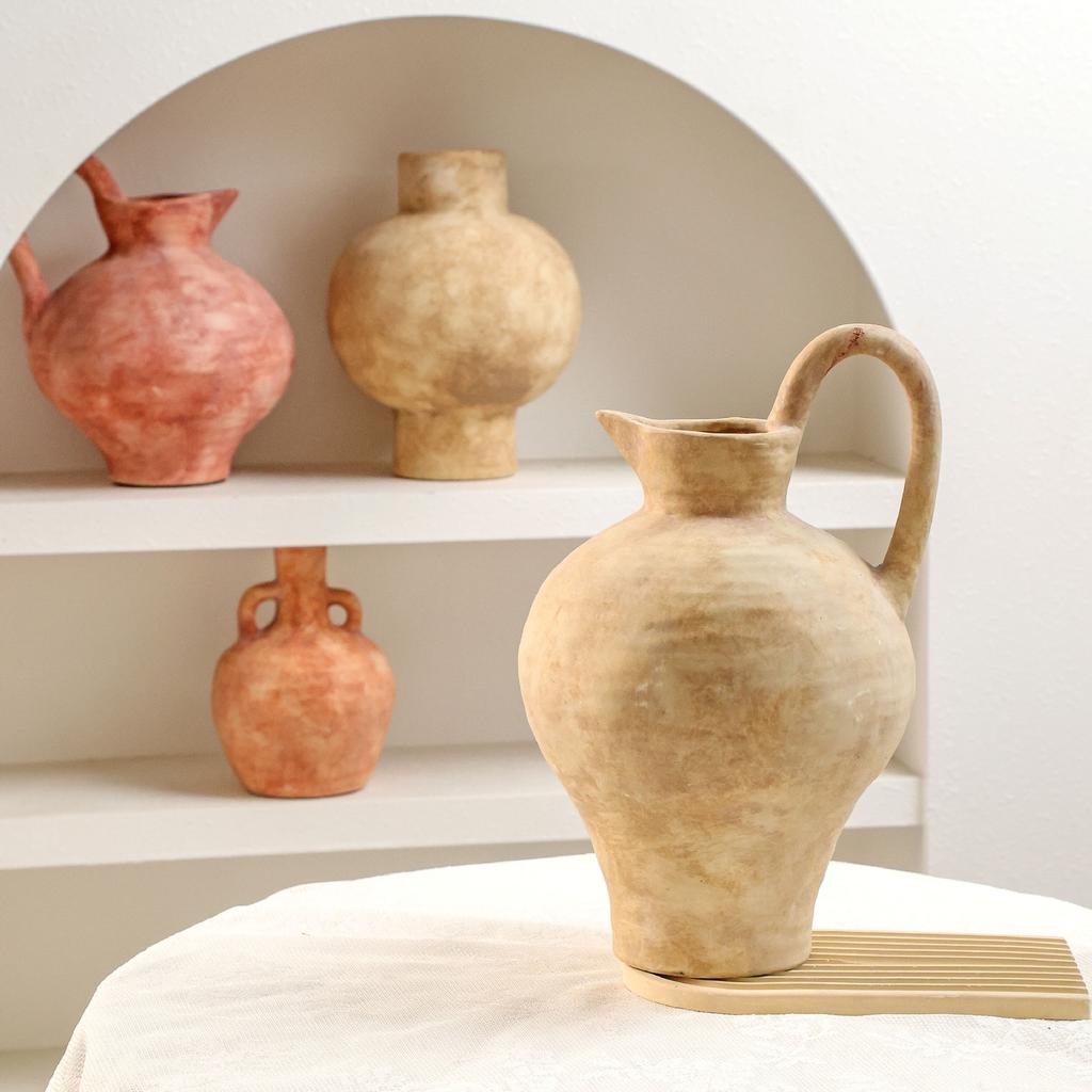 Handmade Ceramic Vase Wabi Sabi Style Pottery Living Room Decor Simulation Flower Arrangement
