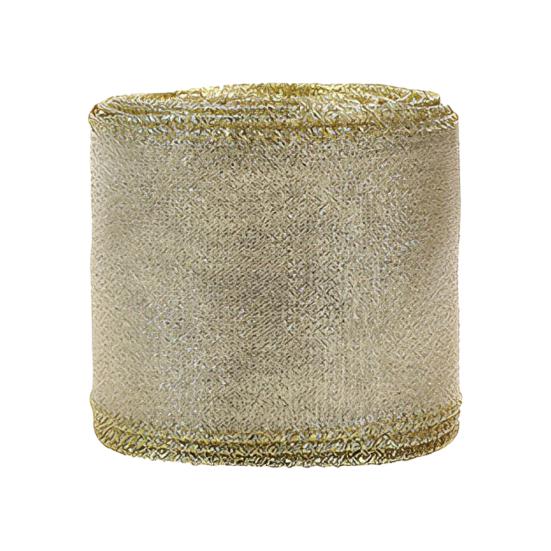 Transluzentes Polyesterband für Schleifen 2,5" x 2,2 Yards Gold Durchsichtig Weihnachtsbaumdekoration und Geschenkverpackung Verpackung, Netzstoff DIY Bastelarbeiten Floral