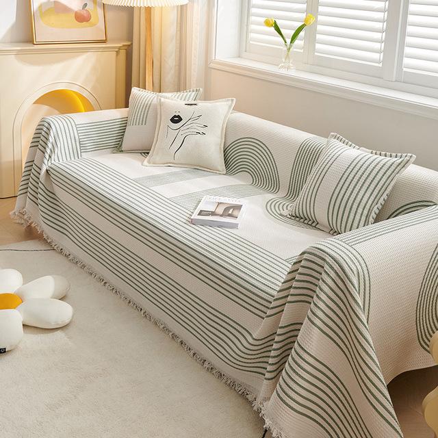 Modern Sofa Cover Throw Fringes Universal Couch Slipcover Sectional Furniture Protector Geometrical Sofa Towel For Pets Dogs