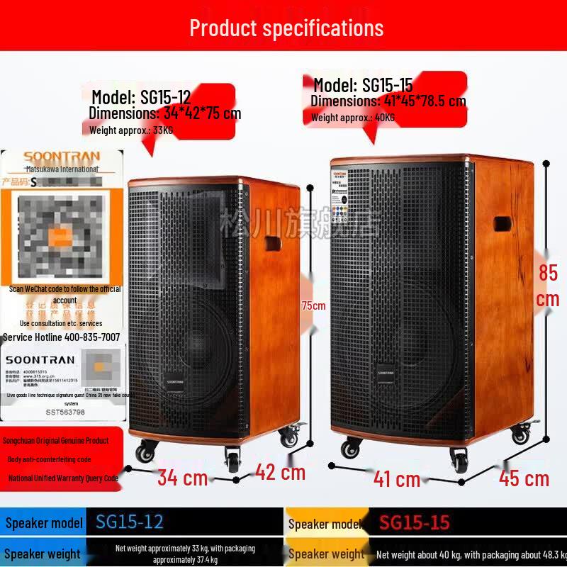 Songchuan SG10-208 Outdoor Portable KTV Speaker with Dual Microphones (CN version)