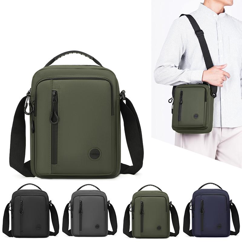 Men's Shoulder Bag Large Capacity Outdoor Commuter Mobile Phone Bag Water-Repellent Business Handbag