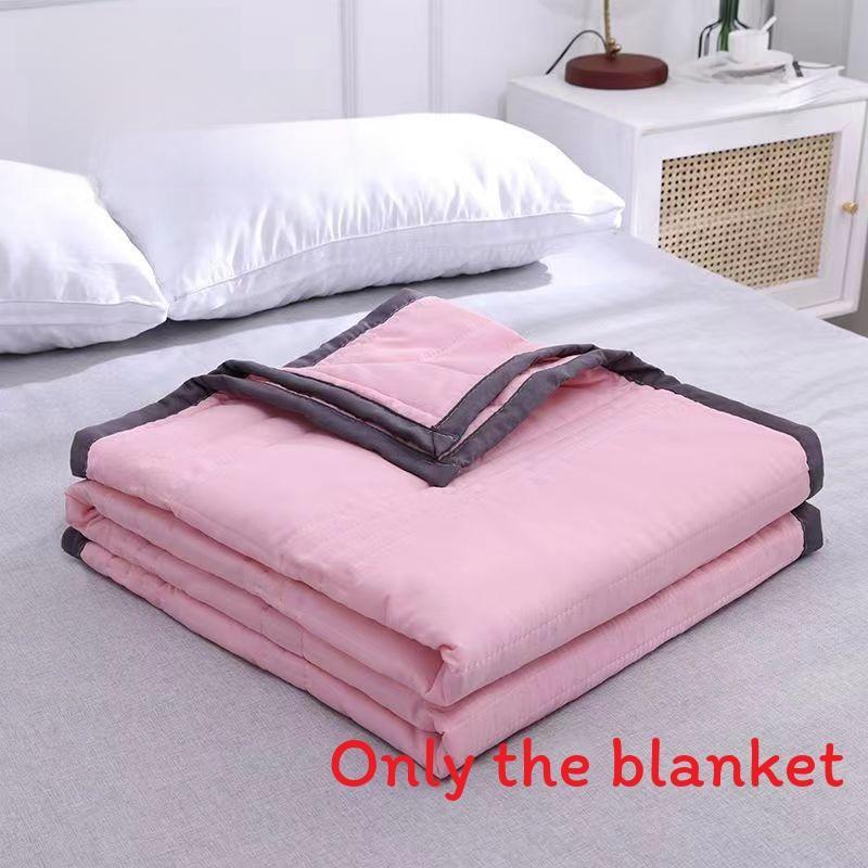 Color Solid Waterwashed Cotton Thin Summer Blanket For Home Children And