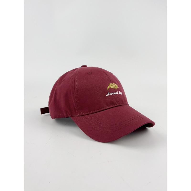 New hat women's personality fashion letters wheat ear embroidery baseball cap outdoor sunshade sunscreen windproof cap men