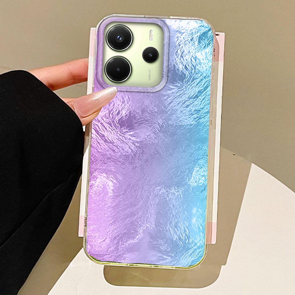 

Цветной градиентный чехол для телефона с текстурой ледника для Xiaomi Redmi 13C 14C A5 A3 A4 A3X Note 14 13 12 11 11S 10 Pro силиконовый чехол Redmi 14R 5G белый